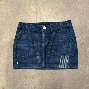 Y2K Miss Bella Distressed Paneled Mini Skirt